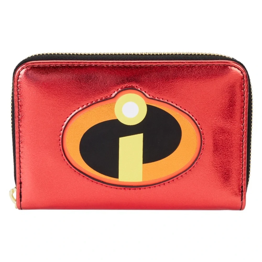 The Incredibles 20th Anniversary Metallic Cosplay Zip Around Wallet NWT